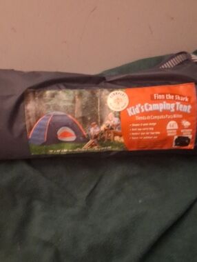 Finn the Shark Kids' Camping Tent - Blue and Orange 44inch center height